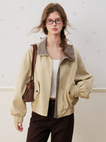 Plaid Collar Cropped Jacket