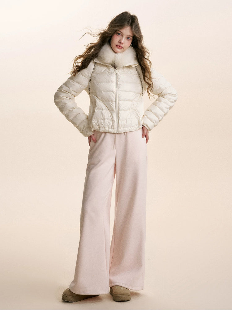 Hooded Ribbed Down Jacket