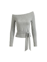 Crystal One Shoulder Tie Top