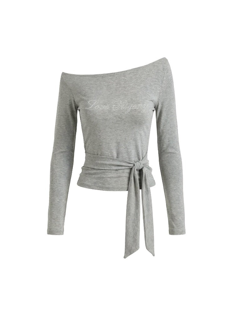 Crystal One Shoulder Tie Top