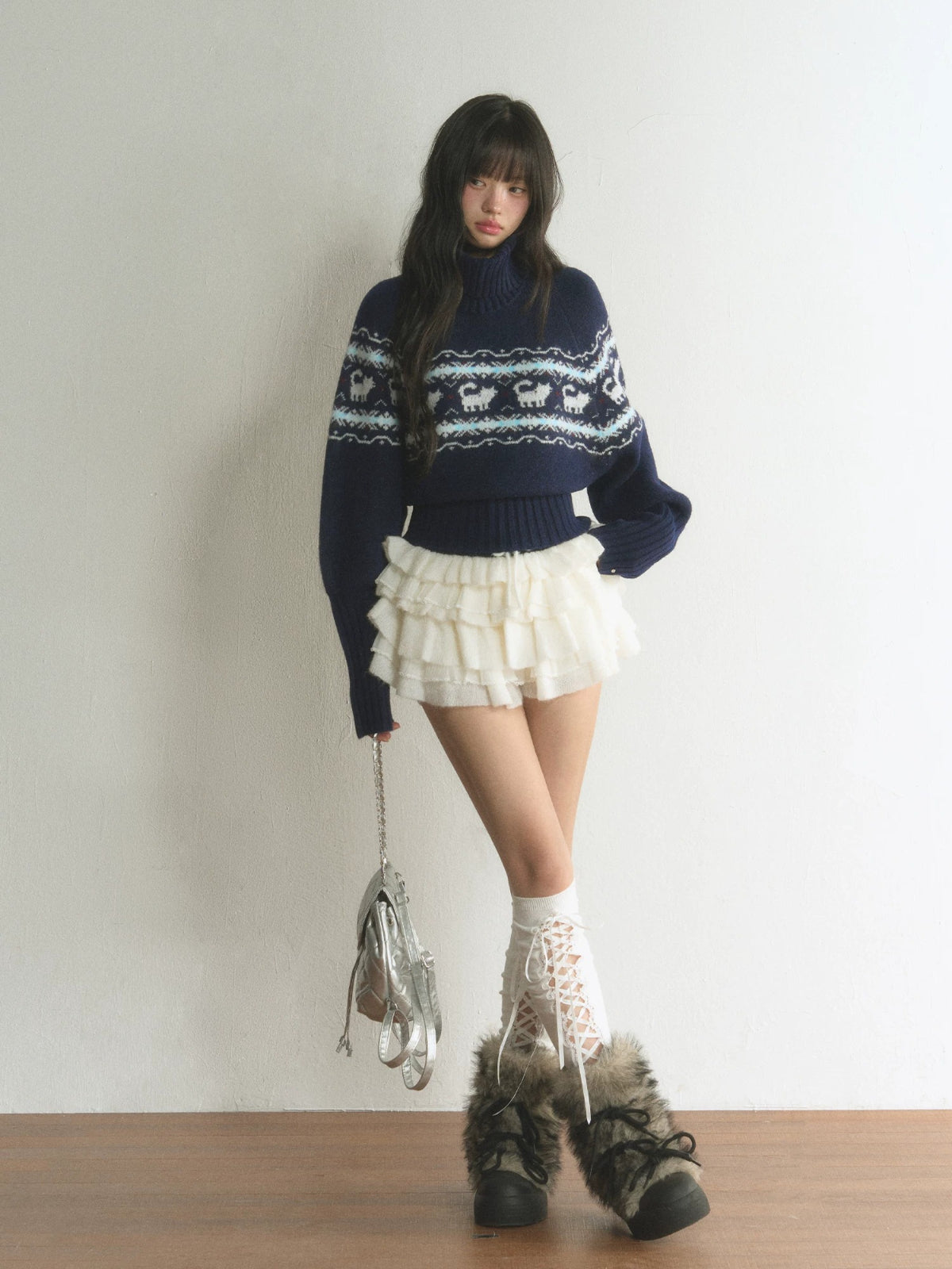 Vintage Fair Isle Cat Knit Sweater