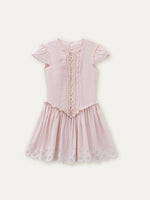 Pink Embroidered Waist - cinched Dress