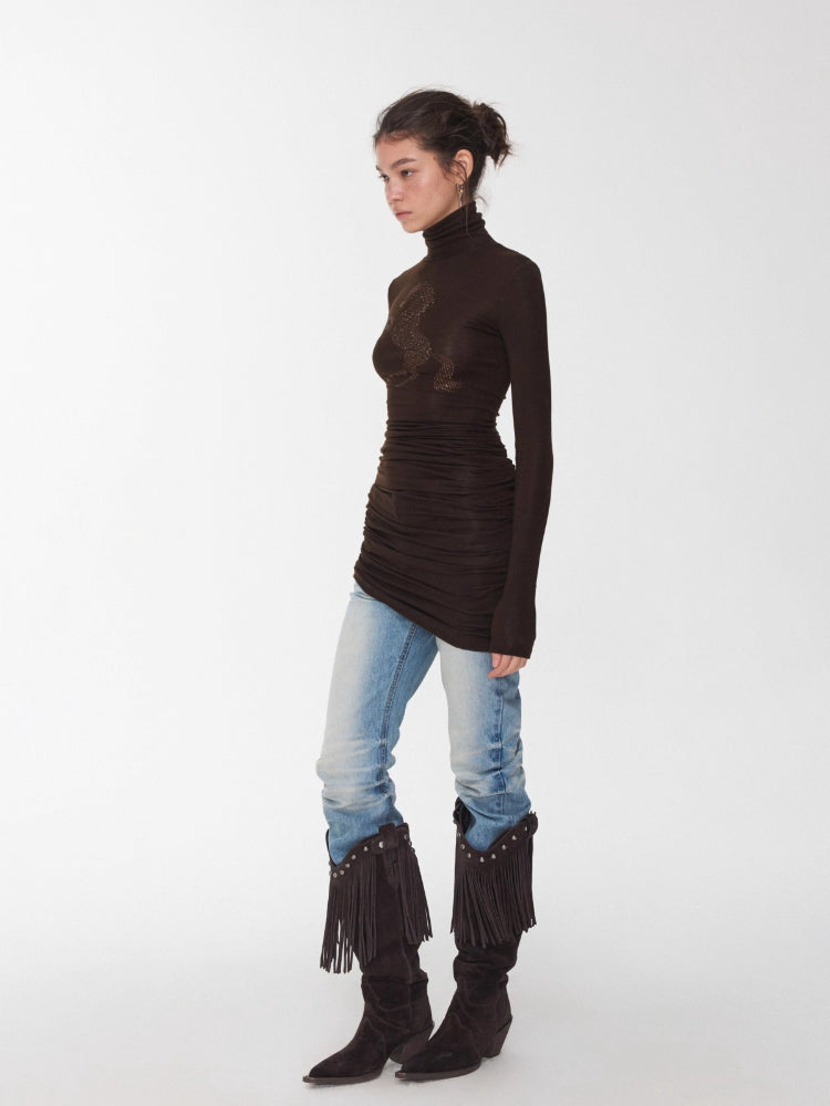 Crystal-Embellished Turtleneck