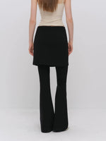 Layered Skort Flare Pants