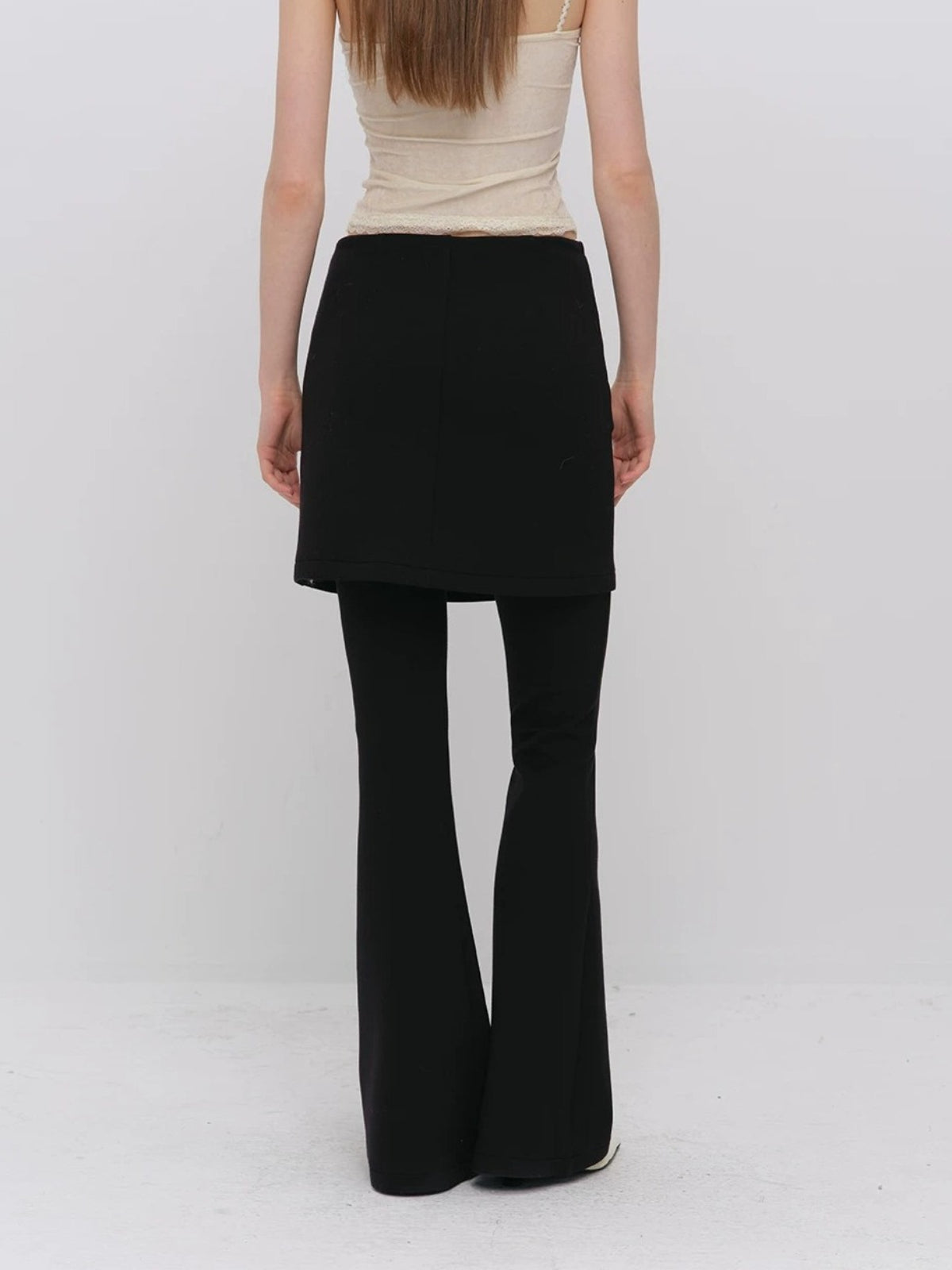 Layered Skort Flare Pants