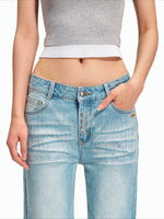 Washed Straight Jeans