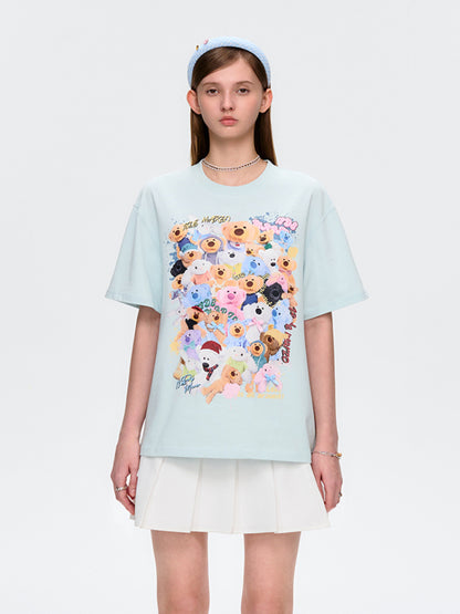 Doll Collection Illustration Cotton T-Shirt