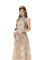 Satin Cowl Neck Top