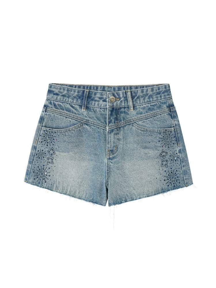 Rhinestone Denim Shorts