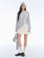 Lace Bow Stripe Top