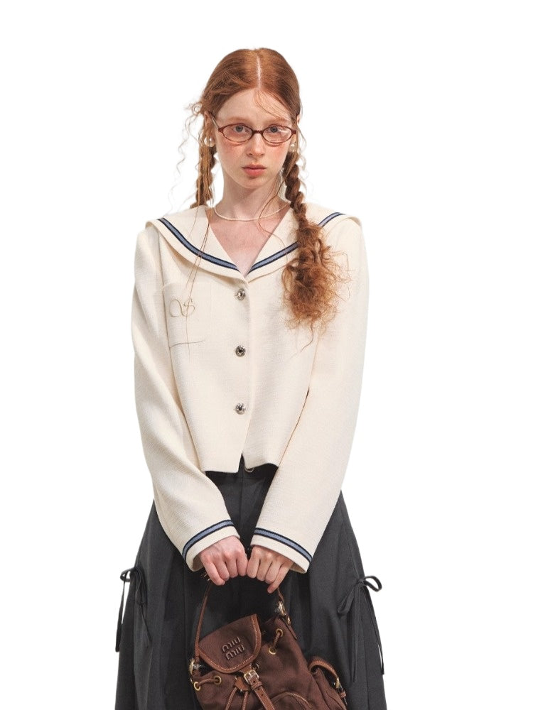 Nautical Embroidery Tweed Jacket