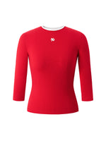Modern Contrast-Trimmed Mid-sleeve T-shirt