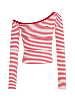 Striped Off-Shoulder Knit Top