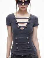 Washed Cutout Tee
