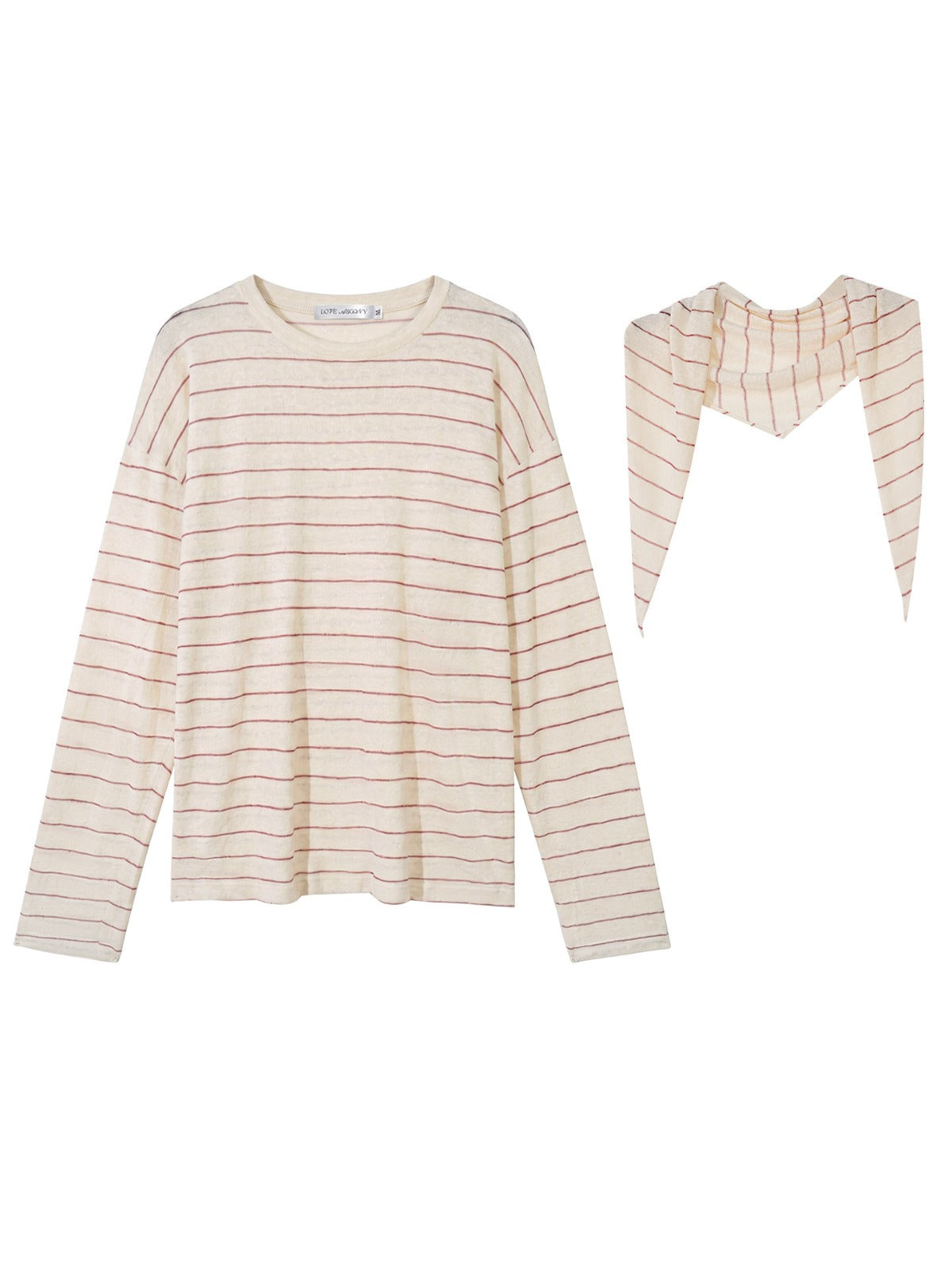 Rhinestone Stripe Long Sleeve Top