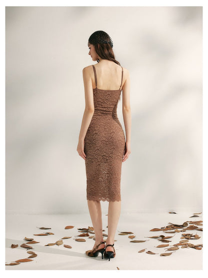 Embroidered Lace Fishtail Dress