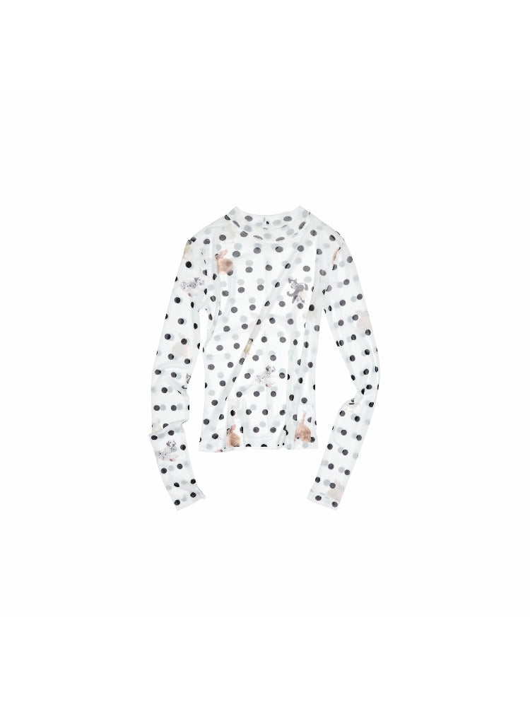 Polka Dot Print Blouse