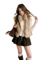 Faux Fur Stand Collar Vest