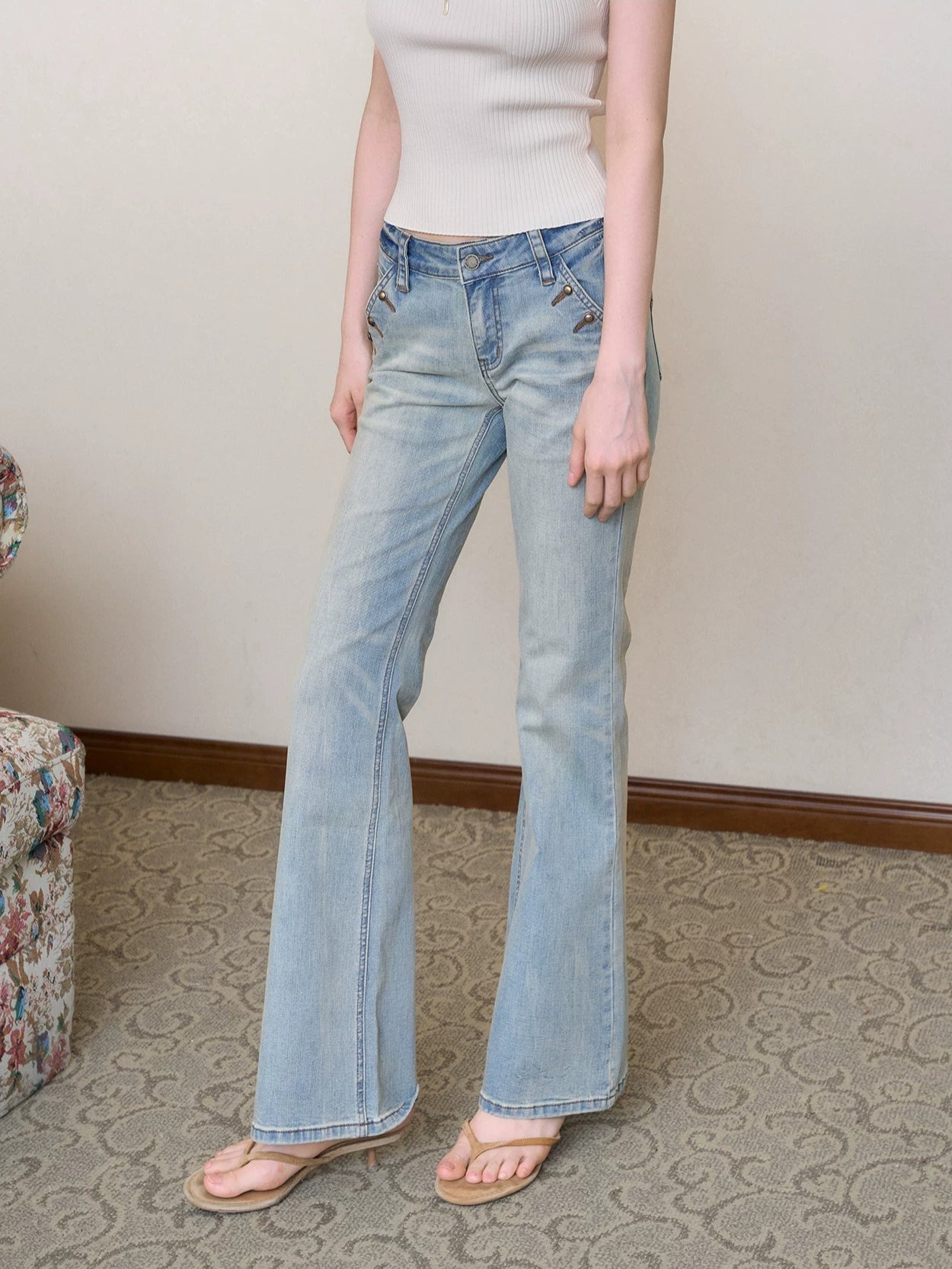 Studded Flare Jeans