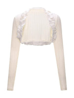 Ruffle Trim Knit Cardigan & Camisole Set