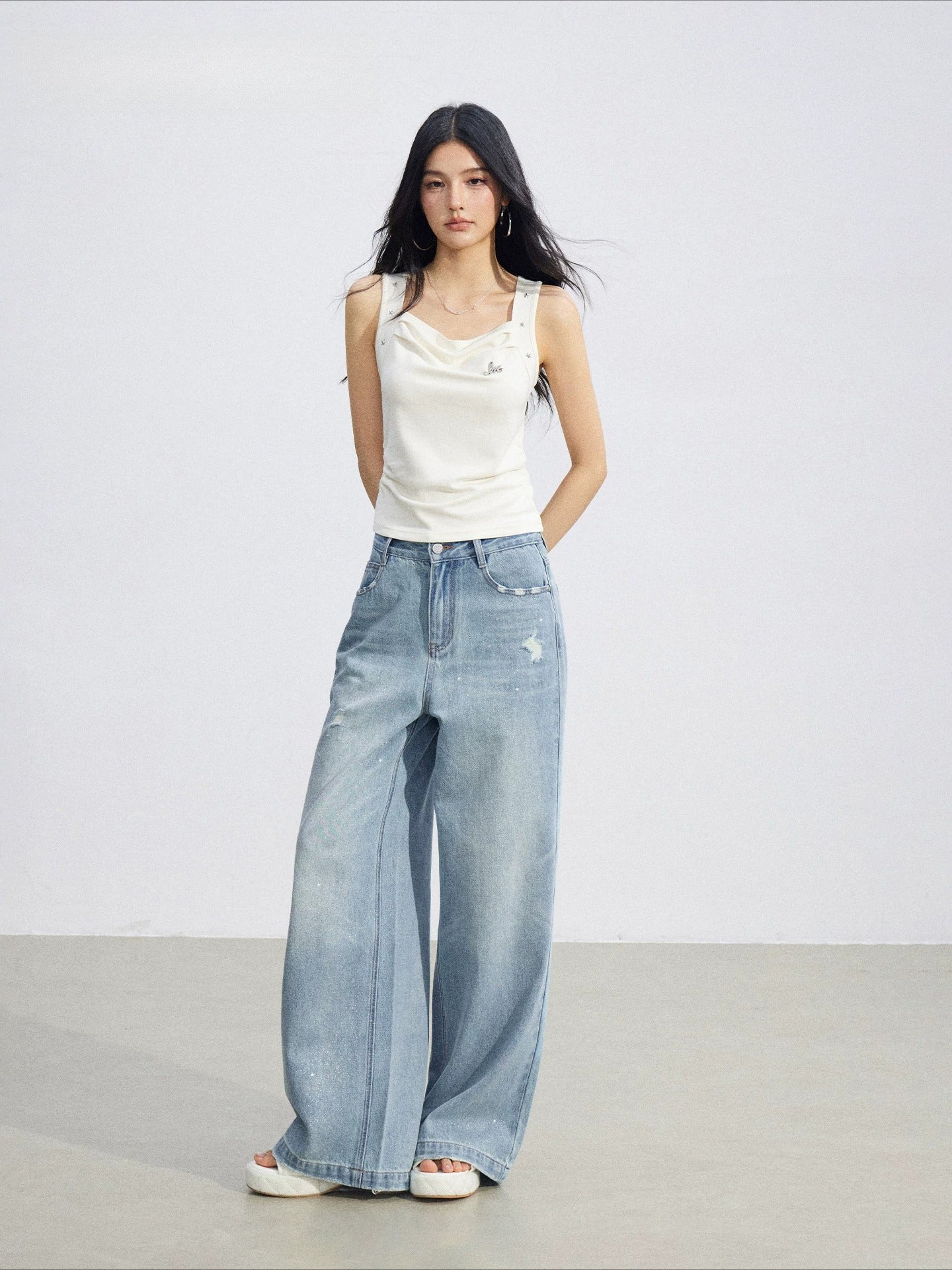 Star Pleated Slim Tank