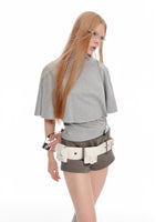 Korean Cape Layered T-Shirt