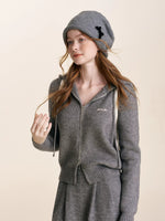 Embroidered Zip Knit Set