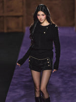Wool Cable Mock-Neck Sweater