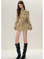 Convertible Off-Shoulder Trench