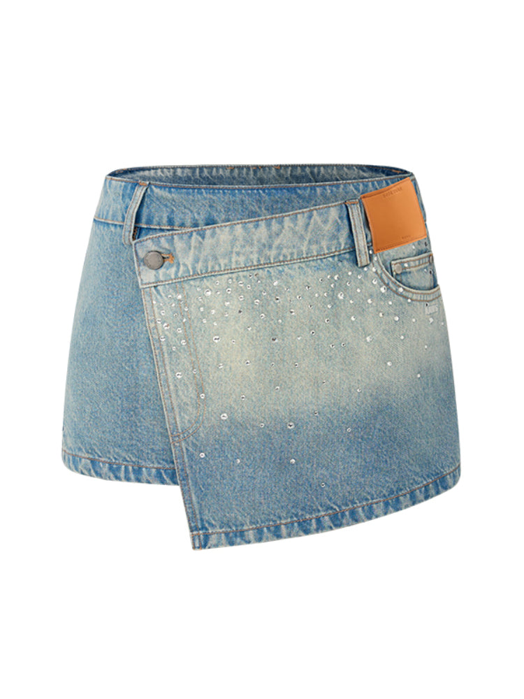 Modern Rhinestone Galaxy A-line Skirt
