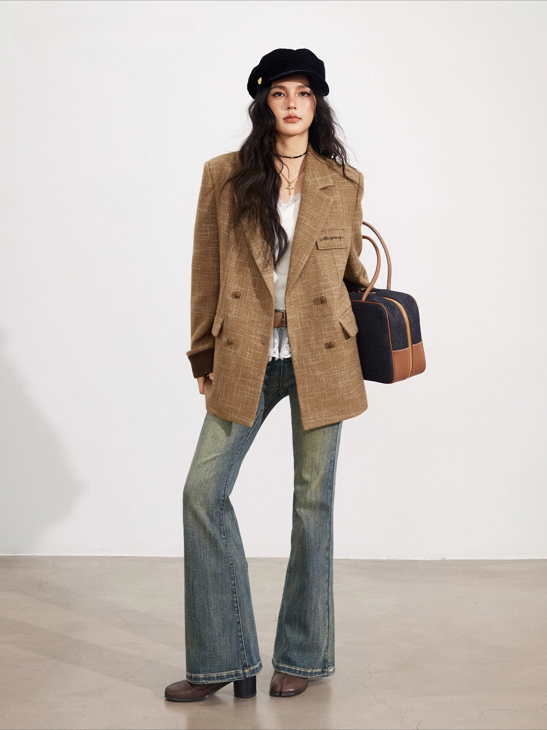 Wool Blend Brown Blazer