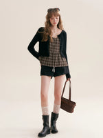 Plaid Lace Cami Top