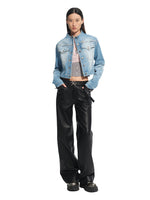 Twill Denim Cat-Whisker Stand-Collar Short Jacket
