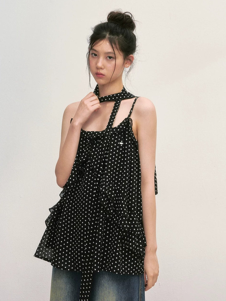 Black Polka Dot Cami Blouse
