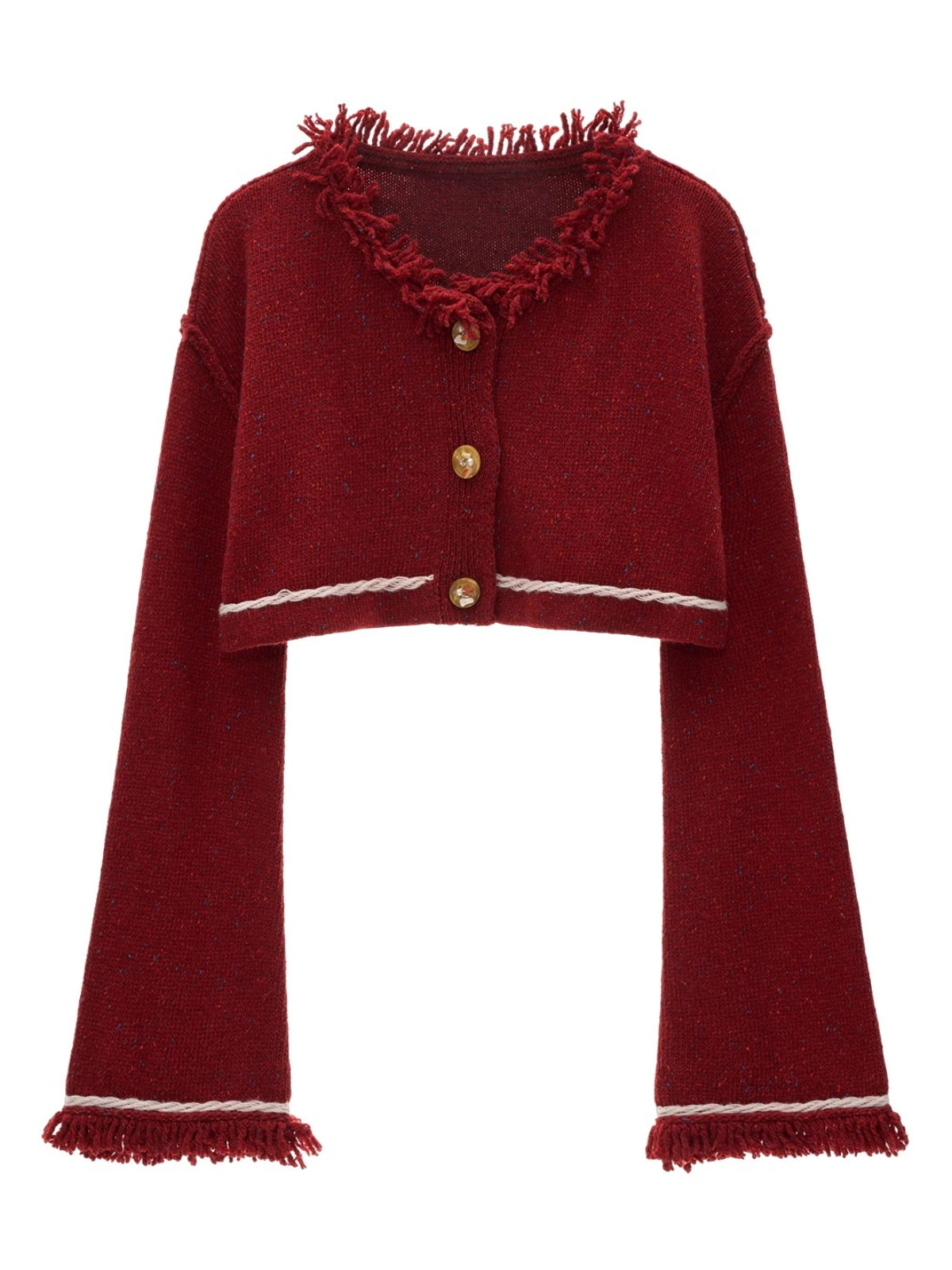 Wool Cropped Bell Sleeve Cardigan