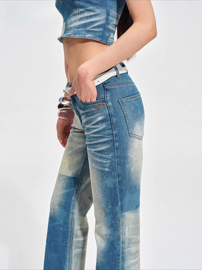 Equestrian Colorblock Straight Jeans