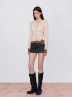 Contrast Hem Knit Cardigan