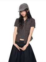 Ruched Puff Sleeve Shirt
