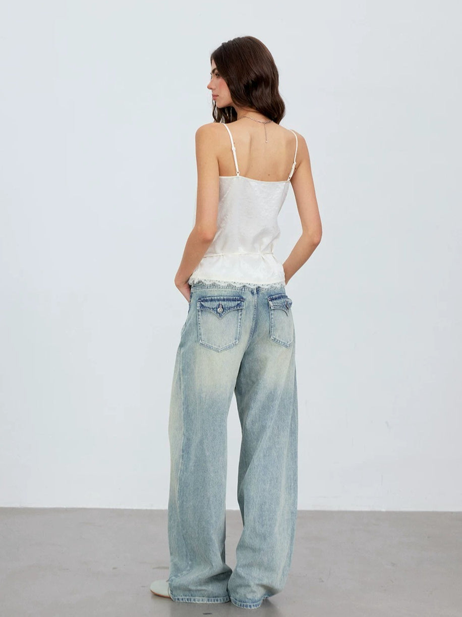 Lace Panel Satin Camisole