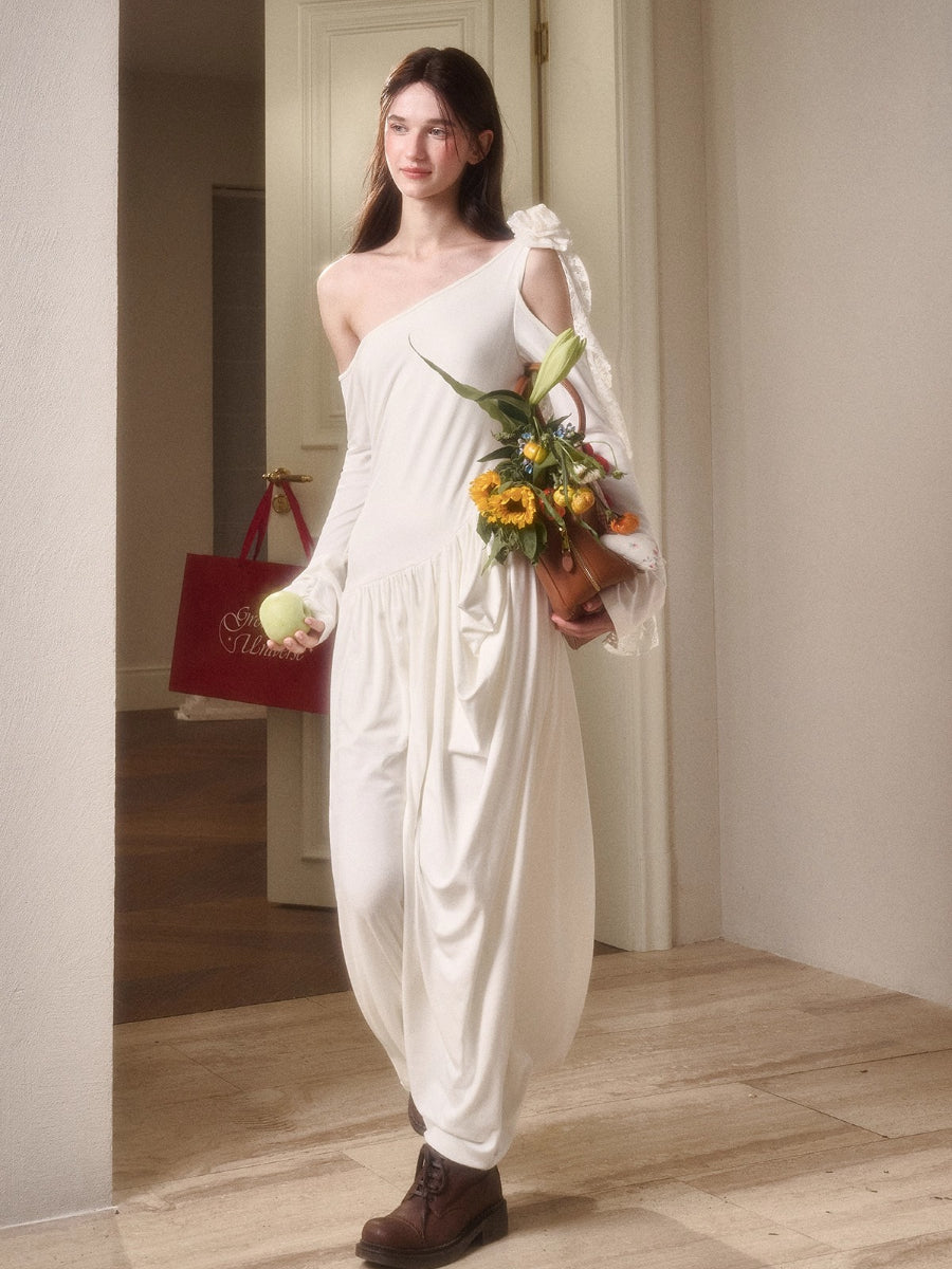 Hot Milk Off-Shoulder Knit Maxi Dress