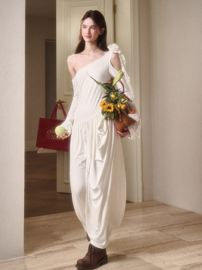 Hot Milk Off-Shoulder Knit Maxi Dress