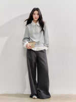 Layered Rose Crystal Collar 2-in-1 Sweatshirt