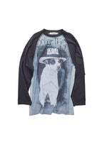 Bone Rhinestone Raglan Tee