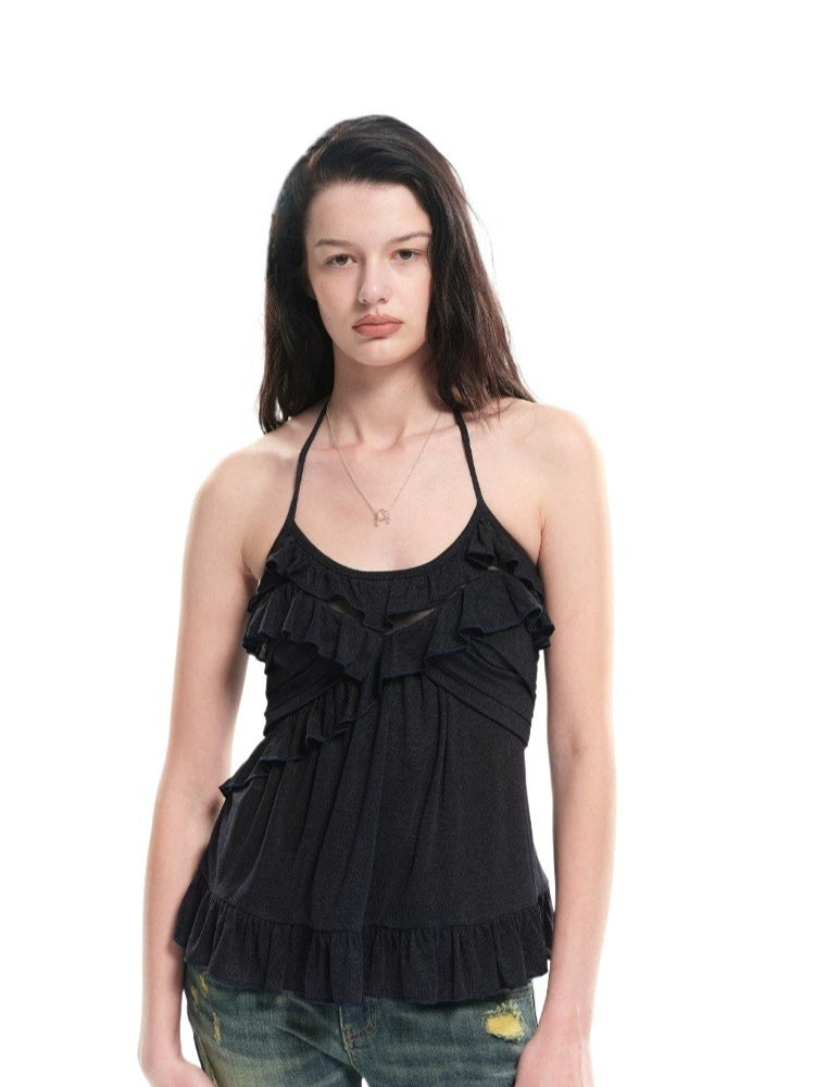 Lace Panel Acetate Camisole