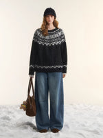 Fair Isle Cable Knit Sweater