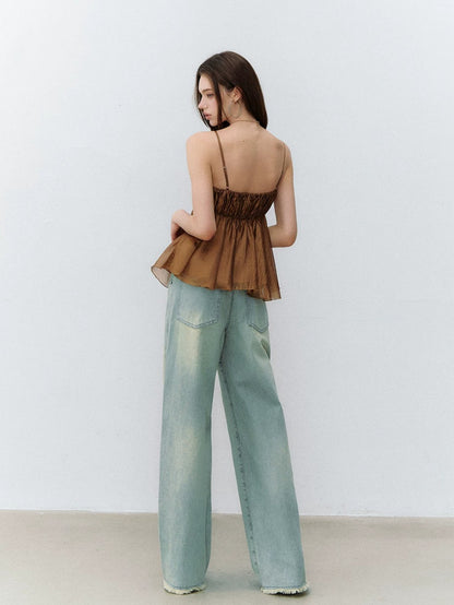 Ruffle Acetate Cami Top