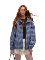 Plaid Contrast Windbreaker Jacket