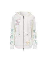 Green & Beige Printed Hoodie Set