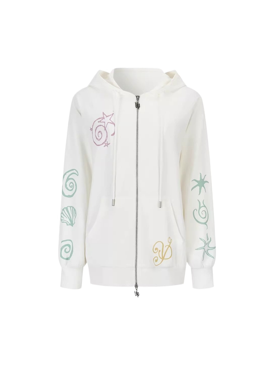 Green &amp; Beige Printed Hoodie Set