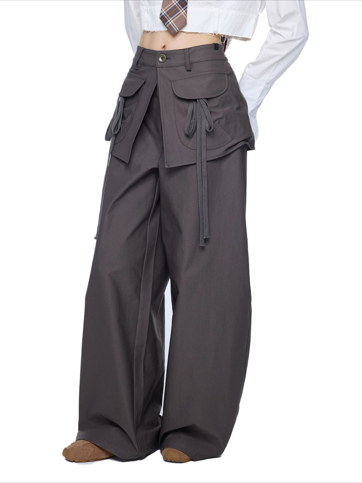 Drawstring Wide Leg Pants
